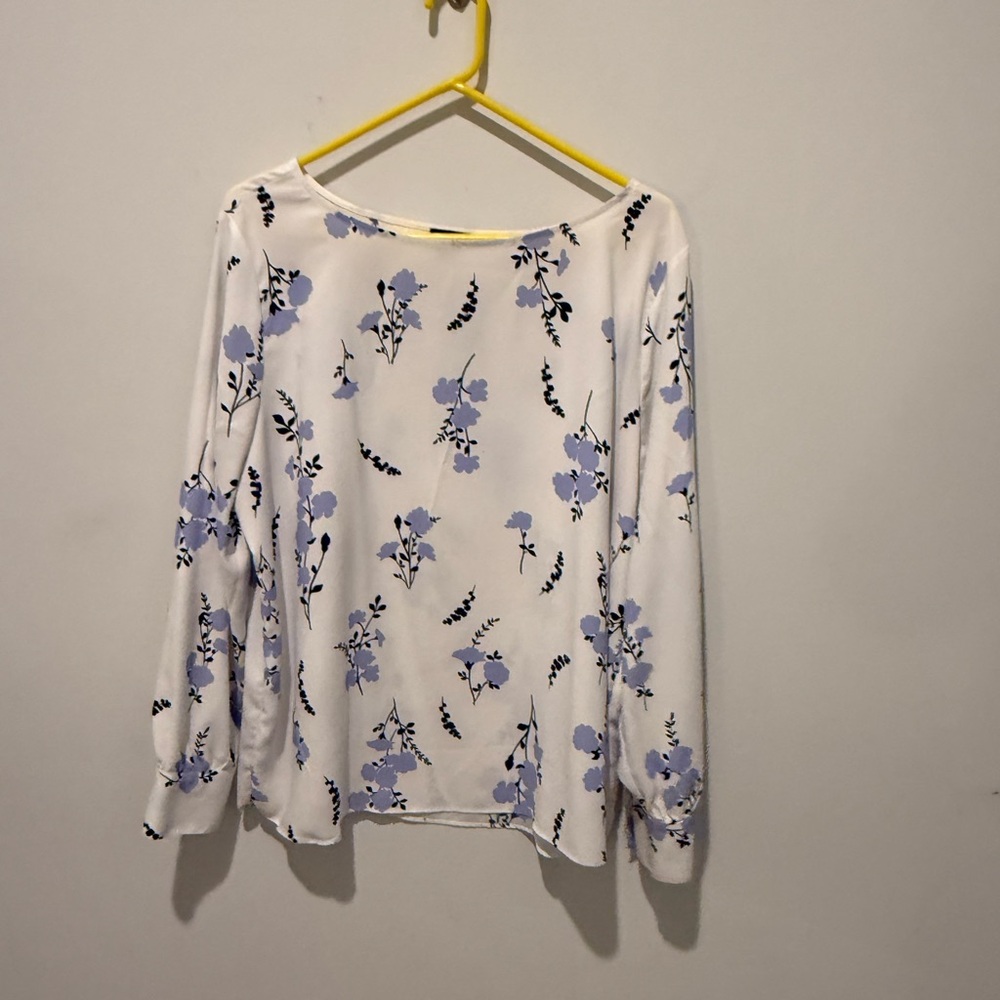 Ann Taylor Ivory and Lavender Floral Top